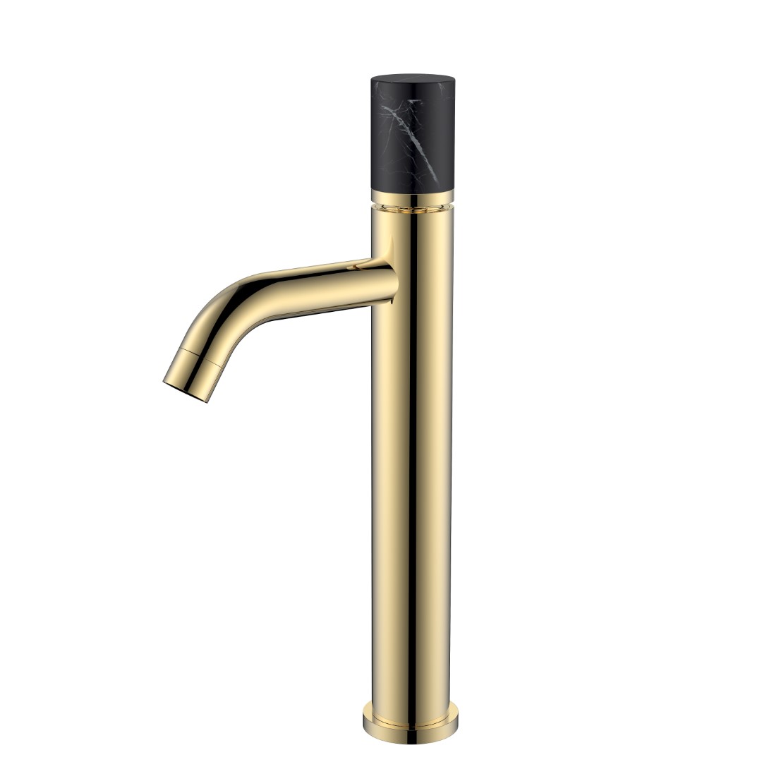 Фото Смеситель для раковины Boheme Stick 122-G-MR-BLACK золото