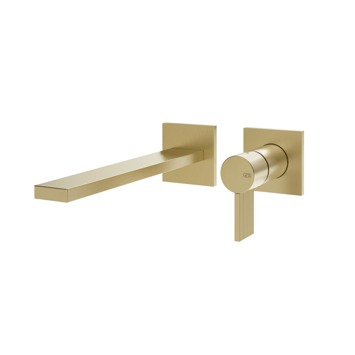 Фото Смеситель Gessi Inverso Rigato 73588#727 для раковины, латунь браш pvd