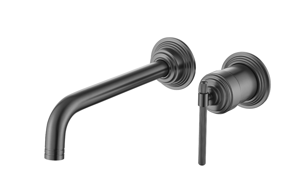 Фото Смеситель для раковины Boheme Eterna 175-GM настенный gun metal, графит матовый