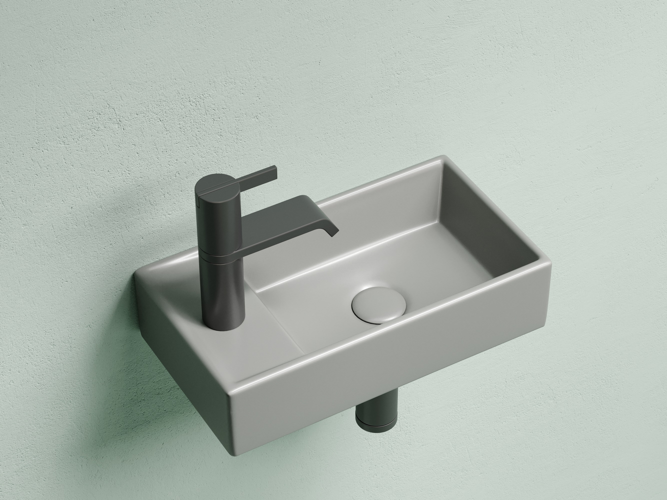 Фото Раковина Ceramicanova Element CN6051RMH подвесная 40,7 × 21,7 × 10 см, антрацит матовый