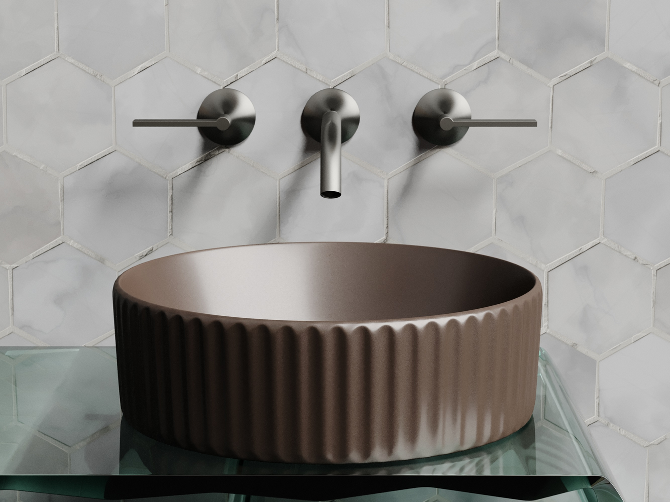 Фото Раковина Ceramicanova Element CN6057MDB накладная 36 × 36 × 11,5 см, темно-коричневый матовый