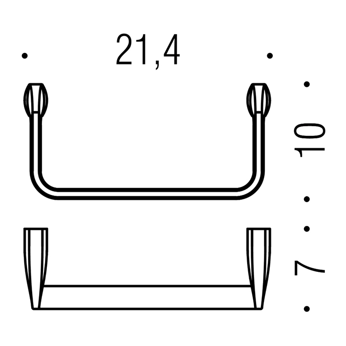 Фото Полотенцедержатель Colombo Trenta B3031.NM подвесной черный матовый L 21 см