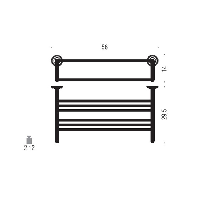 Фото Полотенцедержатель Colombo Hermitage B3387.CR подвесной L 56 см хром глянец
