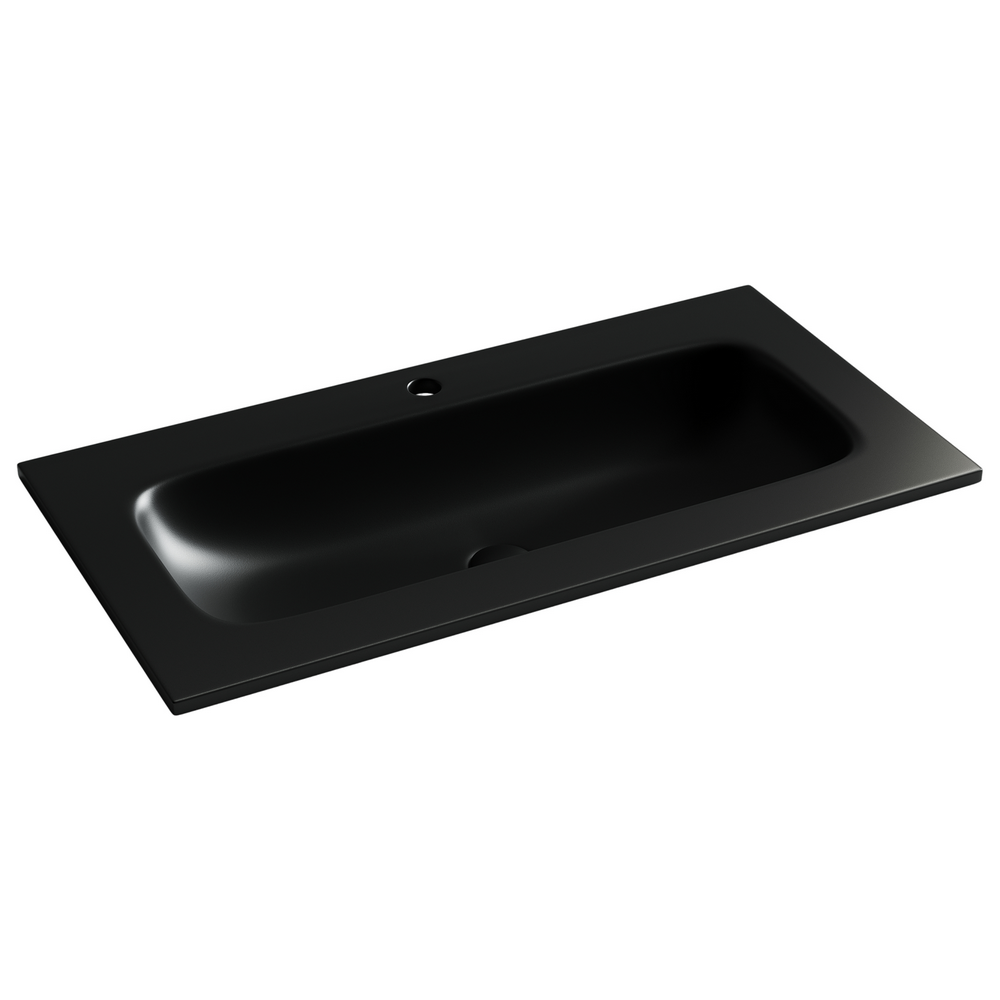 Фото Раковина Ceramicanova Grace CN7019MB мебельная 91 × 45,7 × 13,7 см, черный матовый