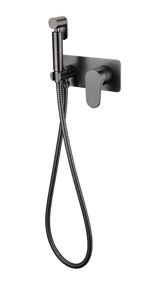 Фото Гигиенический душ Boheme Spectre 457-GM со смесителем gun metal, графит матовый