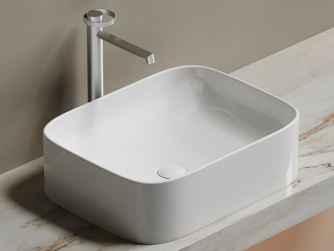 Фото Раковина Ceramicanova Element CN6052 накладная 50,5 × 38 × 15 см, белый глянцевый