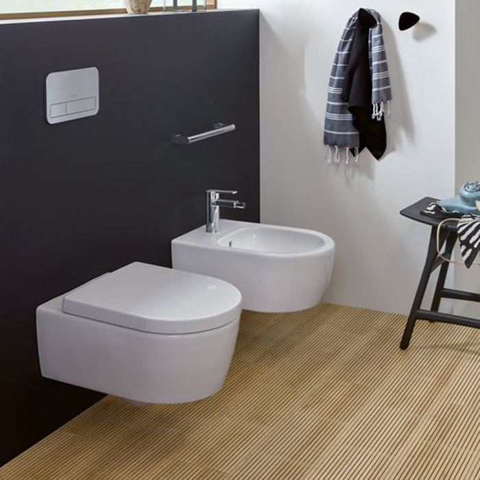 Фото Унитаз подвесной Villeroy & Boch Avento 5656HR01, безободковый, с сиденьем с микролифтом, белый глянцевый