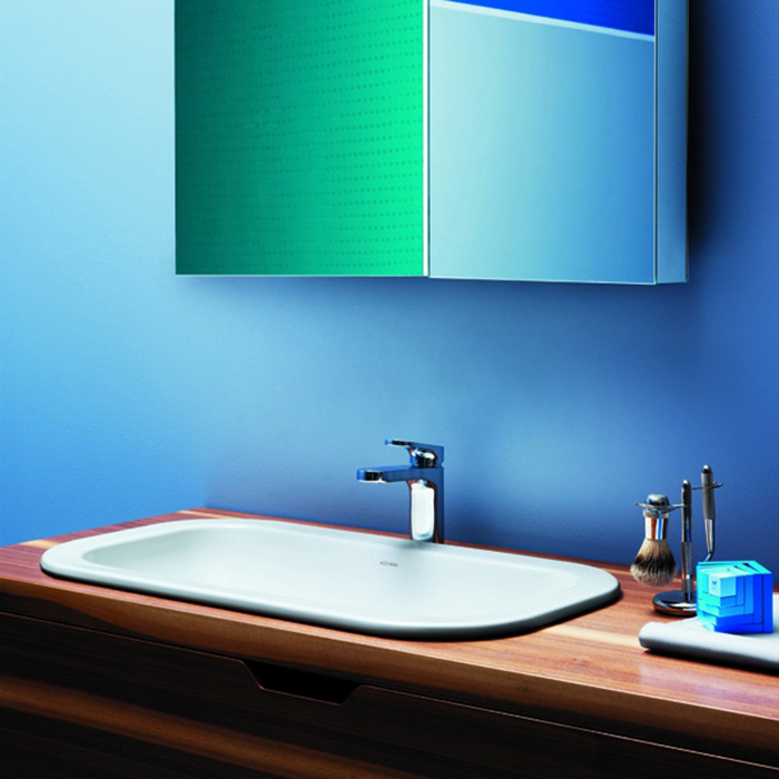 Фото Раковина Azzurra Glaze GLLI06938000BI (GLZ 69x38/IN bi) встраиваемая 69 см, цвет белый