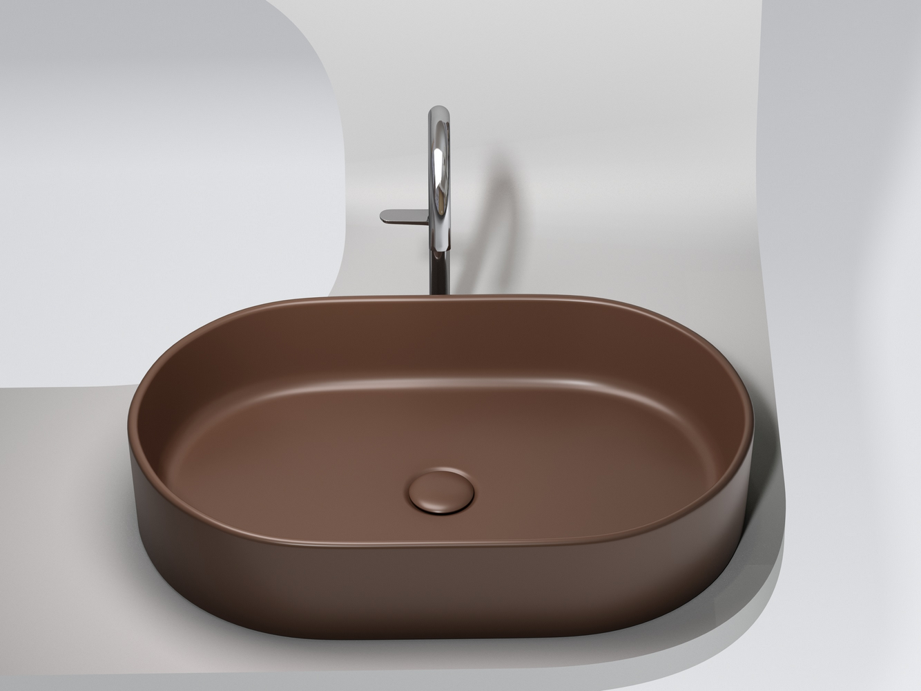 Фото Раковина Ceramicanova Element CN6048MDB накладная 60 × 38,5 × 12,2 см, темно-коричневый матовый