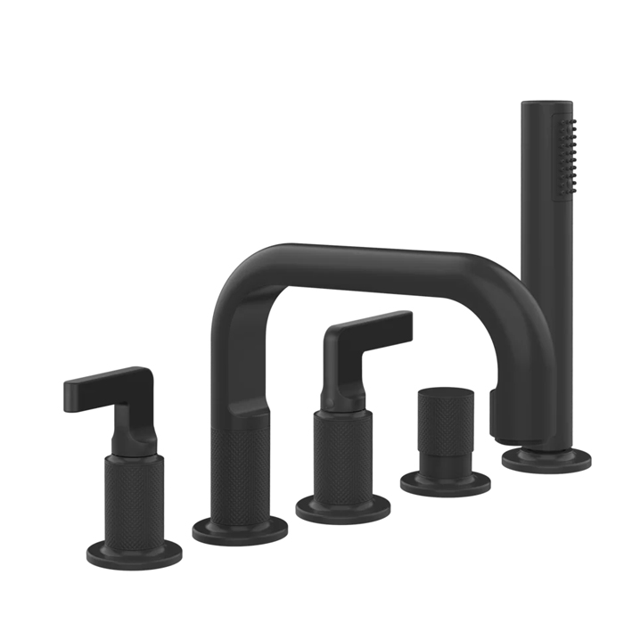 Фото Смеситель Gessi Inciso 58040#299 для ванны с душем, черный матовый