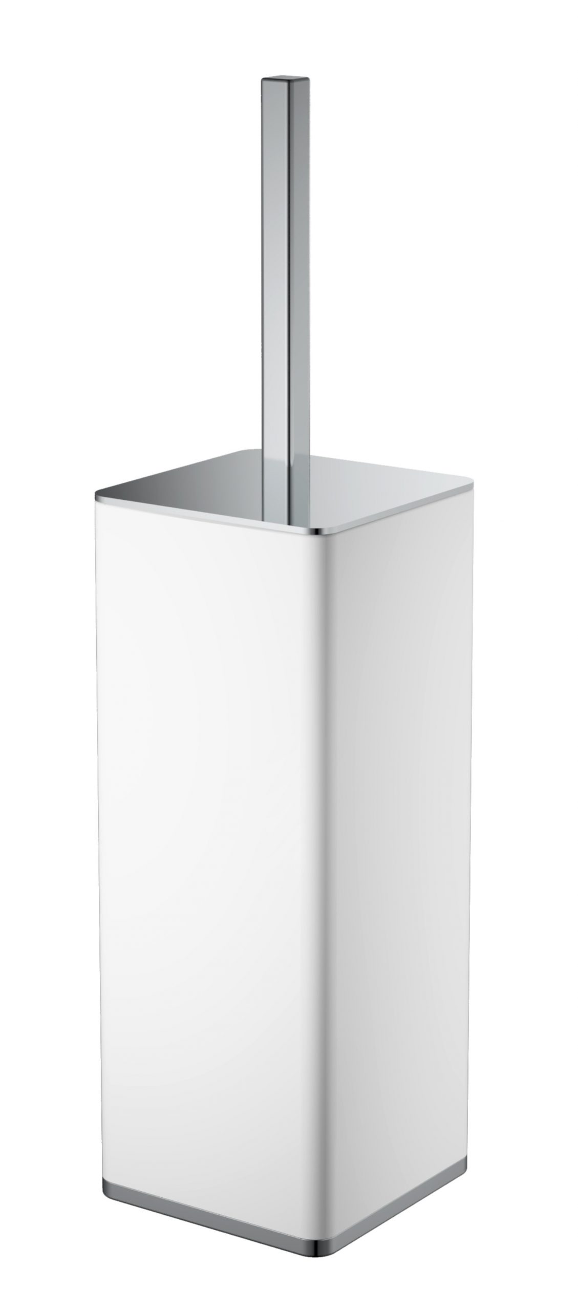 Ершик для унитаза Boheme Qubic 10949-W-CR напольный, глянцевый белый/хром