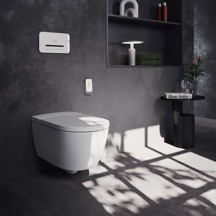 Фото Унитаз-биде подвесной Villeroy & Boch Viclean V0E200R1, с сиденьем, белый глянцевый