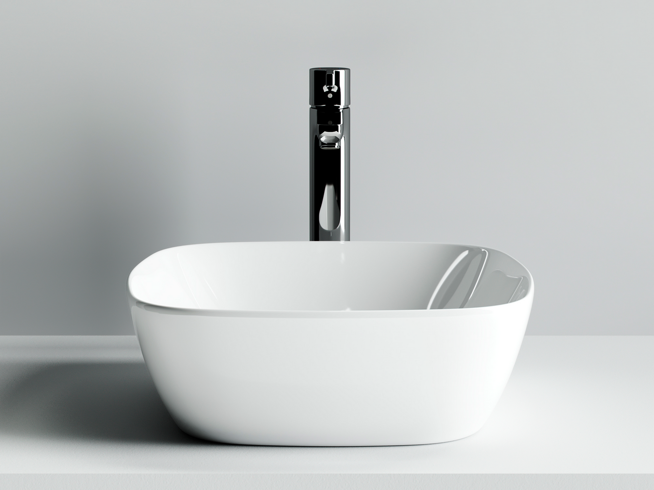 Фото Раковина Ceramicanova Element CN5006 накладная 40 × 40 × 14 см, белый глянцевый