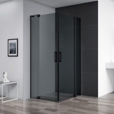 Фото Душевой уголок Cezares SLIDER-A-2-70/80-GRIGIO-NERO, профиль черный