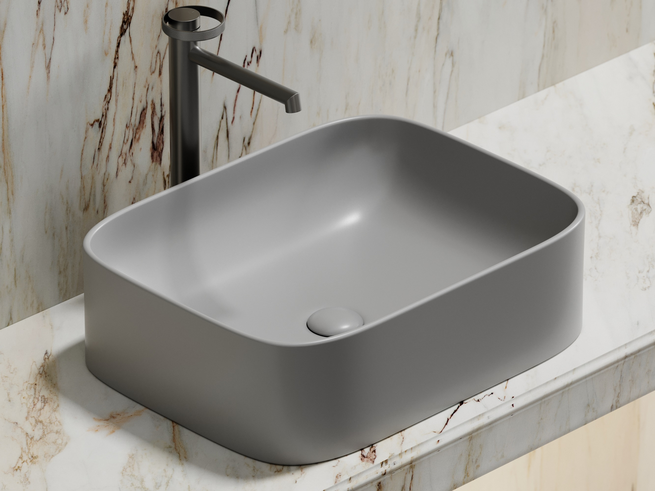 Фото Раковина Ceramicanova Element CN6052MSG накладная 50,5 × 38 × 15 см, серый матовый