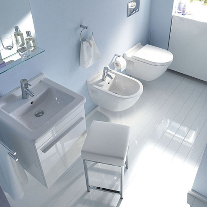 Фото Унитаз подвесной Duravit Starck 3 2200090000, без сиденья, белый глянцевый