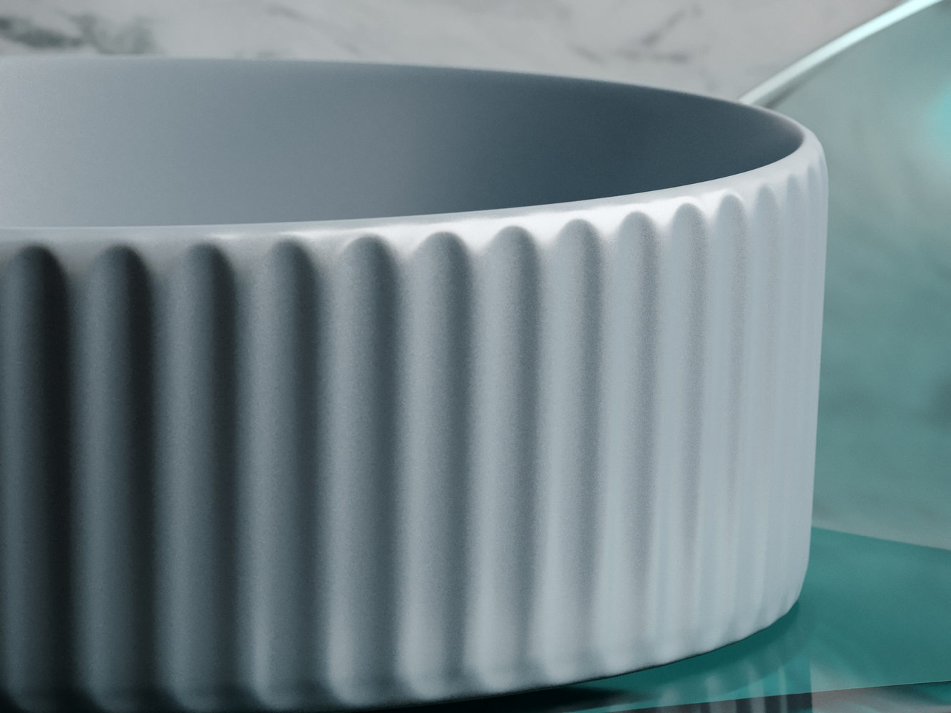 Фото Раковина Ceramicanova Element CN6057MHL накладная 36 × 36 × 11,5 см, серо-голубой матовый