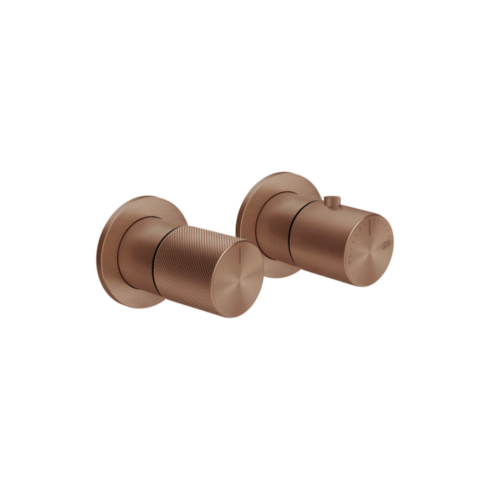 Фото Смеситель Gessi Habito 70634#708 для душа термостат с переключателем на 2 потока, медь браш pvd