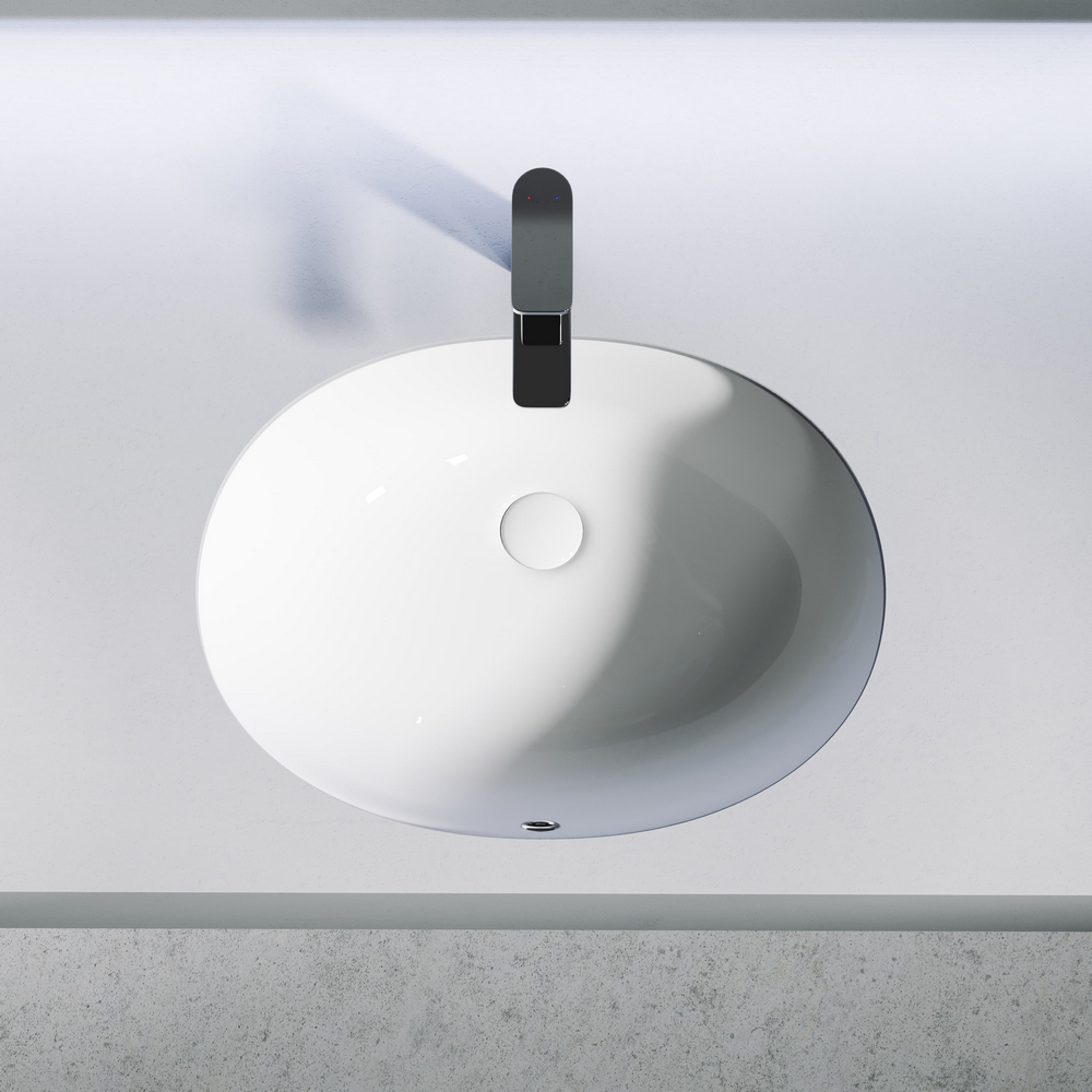 Фото Раковина Ceramicanova Element CN6076 встраиваемая под столешницу 56,7 × 42,8 × 15 см, белый глянцевый