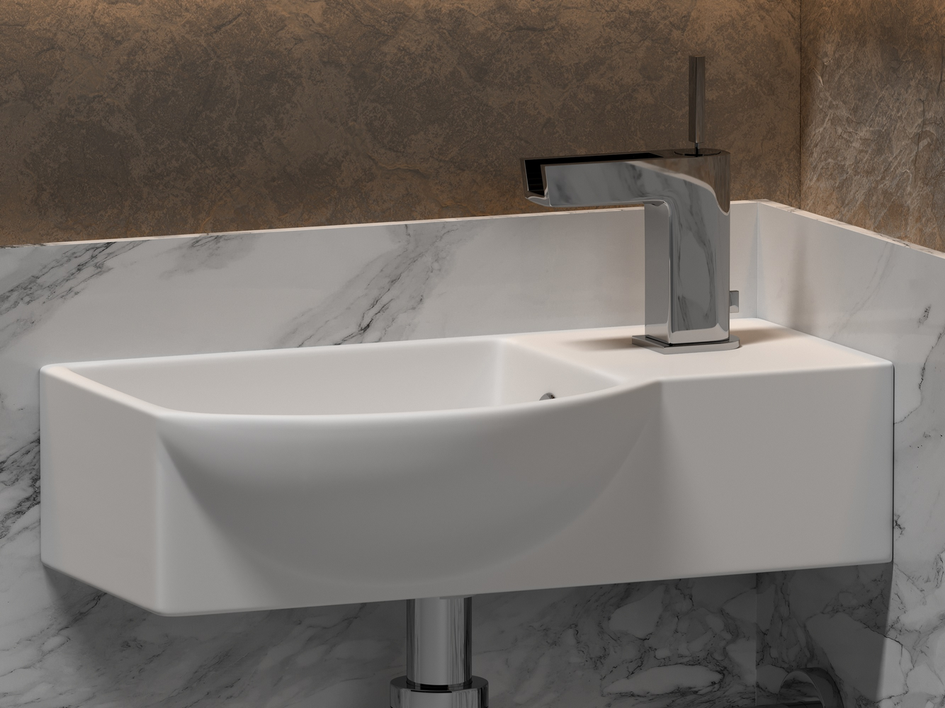 Фото Раковина Ceramicanova Element CN6039L подвесная 40 × 22 × 12 см, белый глянцевый
