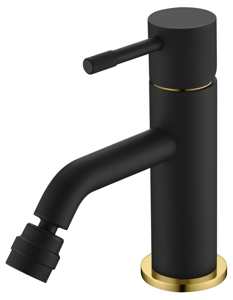 Фото Смеситель для биде Boheme Uno 466-BG черный матовый/золото глянец