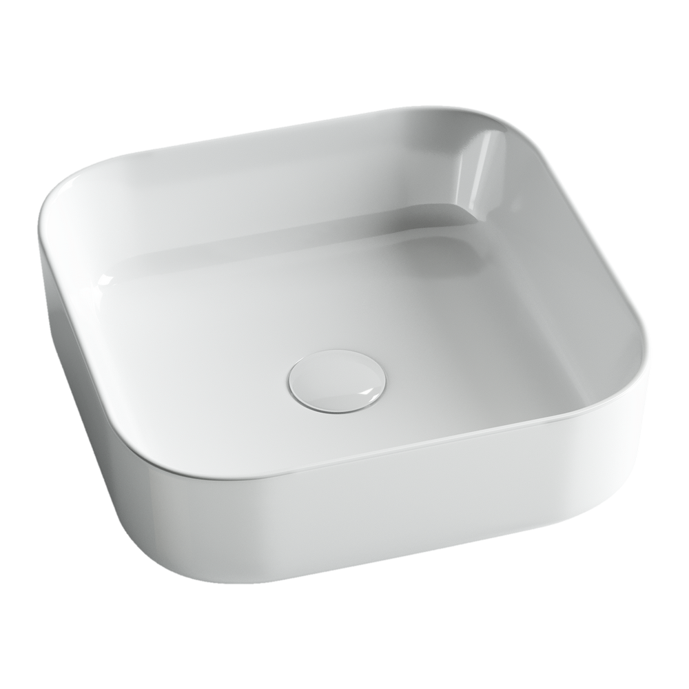 Фото Раковина Ceramicanova Element CN6012 накладная 38,5 × 38,5 × 13,5 см, белый глянцевый