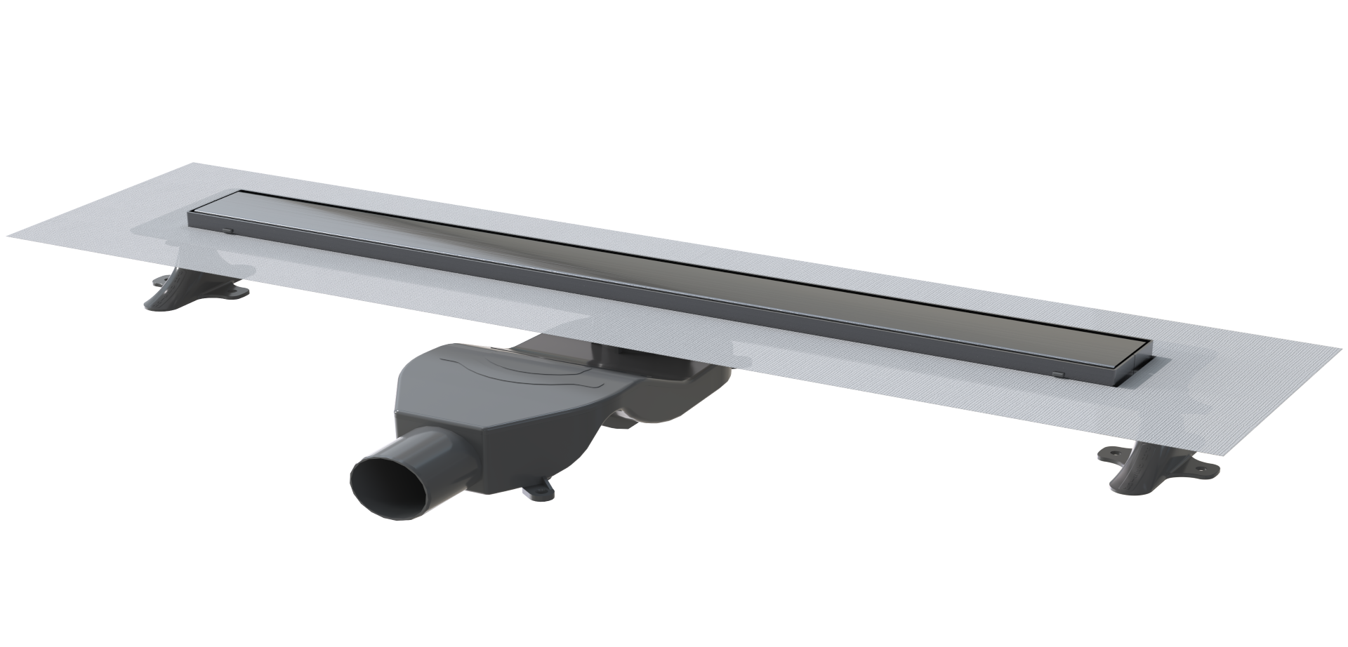Фото Душевой лоток Boheme Premium Linear 982-80-GM, 80 см, с сифоном, графит