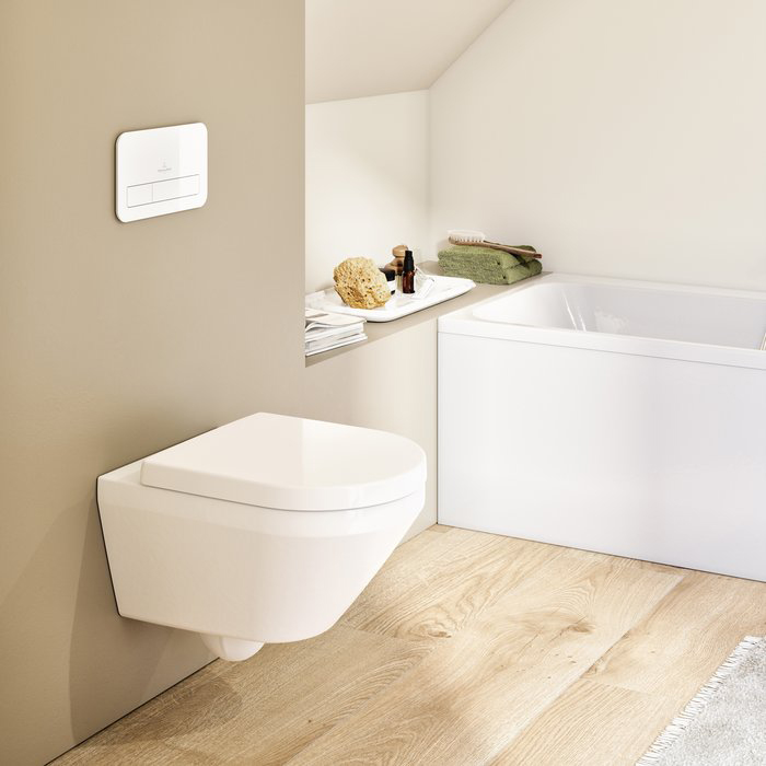 Фото Унитаз подвесной Villeroy & Boch Architectura 4694CL01, безободковый, с сиденьем с микролифтом, белый глянцевый