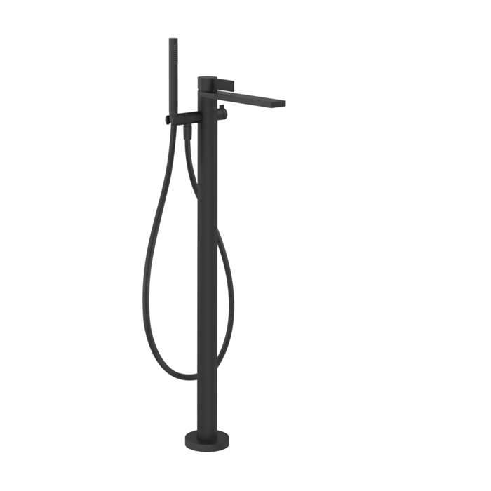 Фото Смеситель Gessi Inverso Diamantato 73628#299 для ванны с душем напольный, черный матовый
