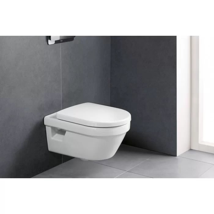 Фото Унитаз подвесной Villeroy & Boch Architectura 5684HR01, безободковый, с сиденьем с микролифтом, белый глянцевый