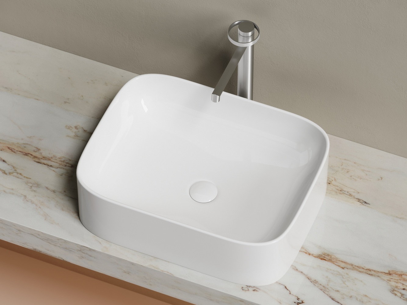 Фото Раковина Ceramicanova Element CN6052 накладная 50,5 × 38 × 15 см, белый глянцевый
