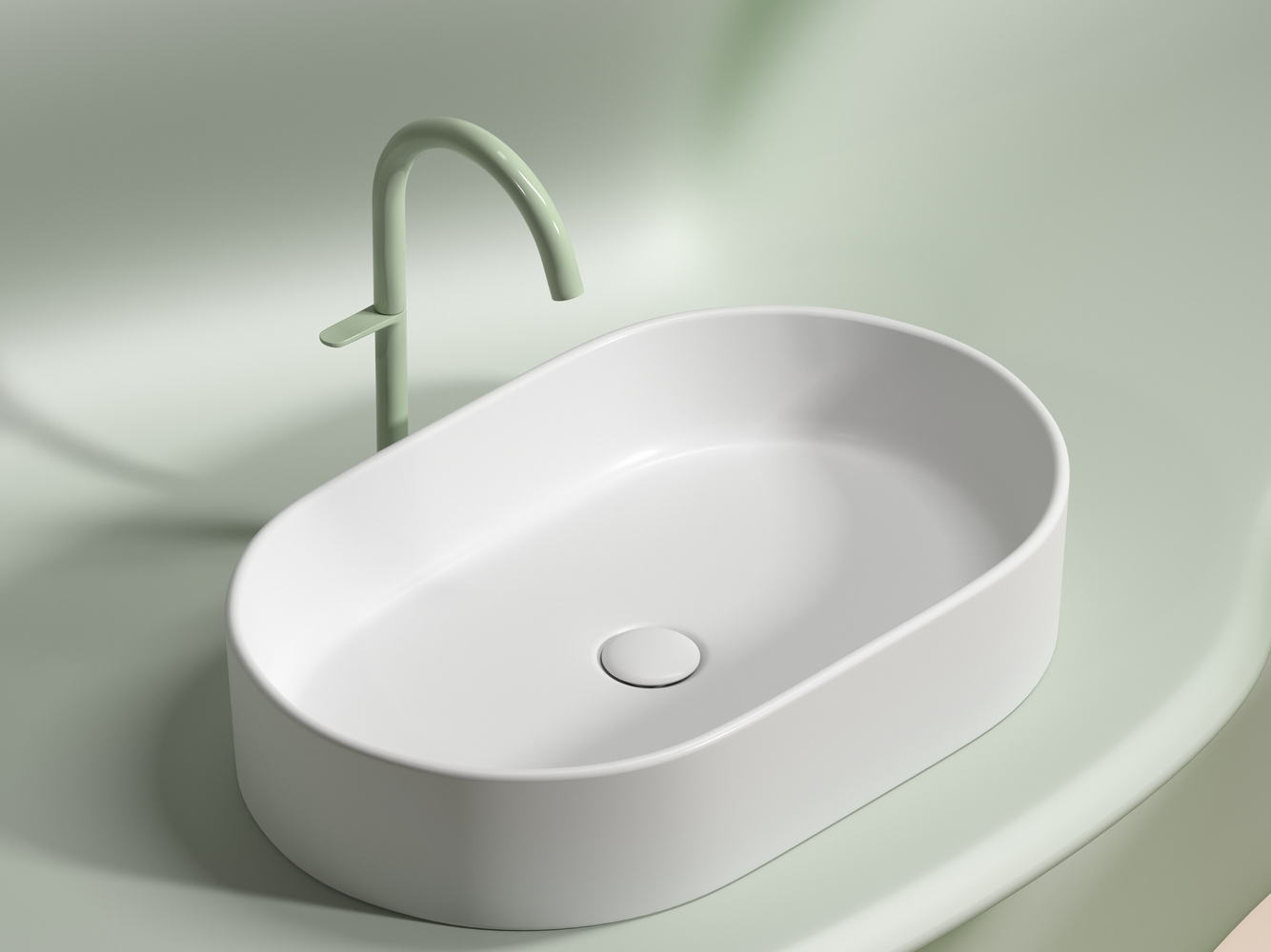 Фото Раковина Ceramicanova Element CN6048MW накладная 60 × 38,5 × 12,2 см, белый матовый