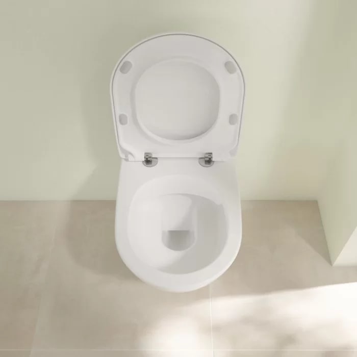 Фото Унитаз подвесной Villeroy & Boch Subway 2.0 5614R201, безободковый, с сиденьем с микролифтом, белый глянцевый