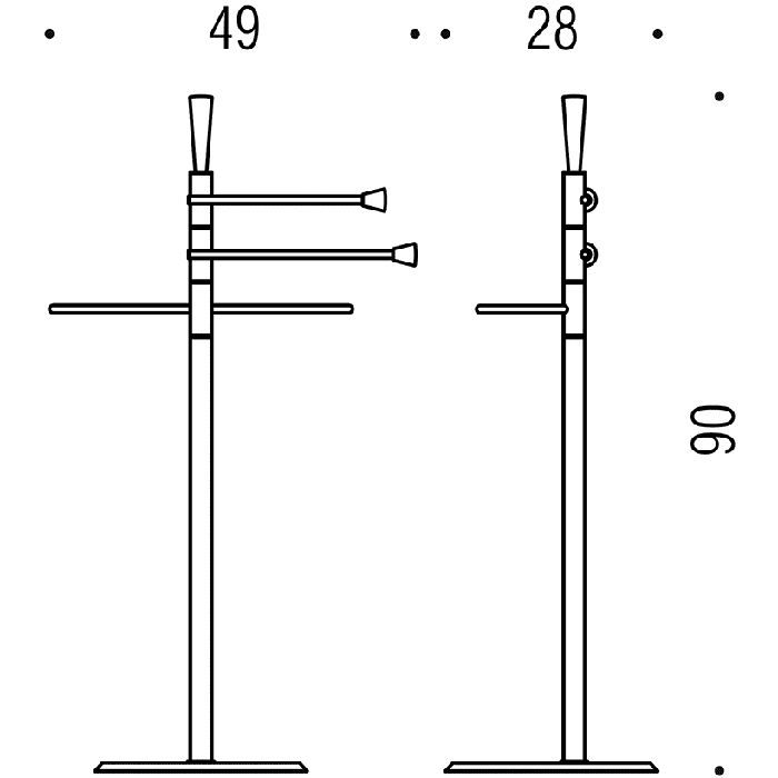 Фото Стойка Colombo Isole Piantane B9403N.CR напольная хром глянец