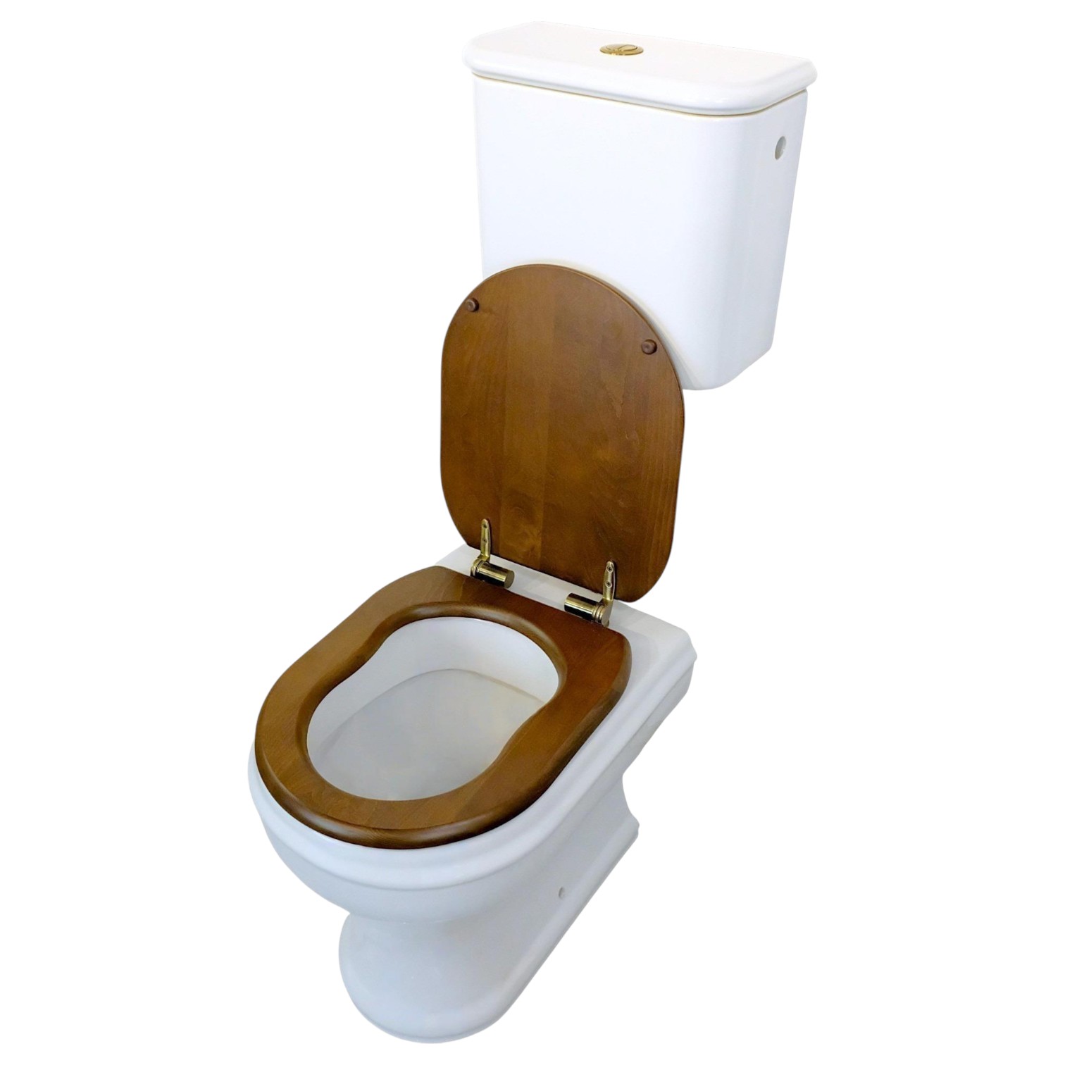 Фото Унитаз Migliore Charme 36380 со средним бачком кнопка бронза, выпуск универсальный