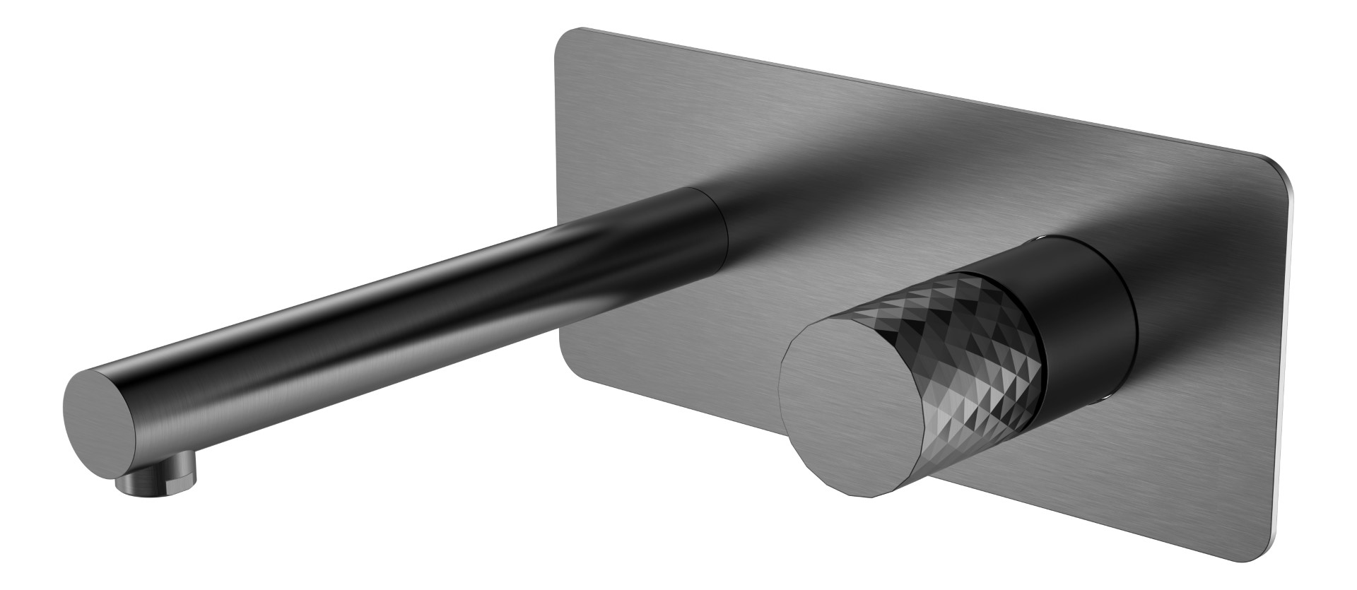 Фото Смеситель для раковины Boheme Stick 125-GM настенный оружейная сталь браш L 18,5 см