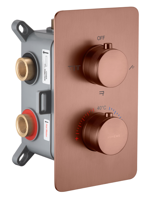 Фото Смеситель для душа Boheme Cell 134-3-BRB термостат на 3 потока бронза браш