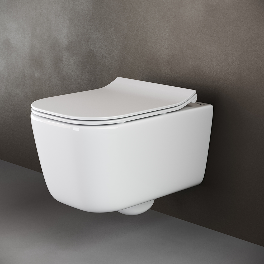 Фото Унитаз Ceramicanova New day CN3005 безободковый с сиденьем подвесной, белый глянцевый