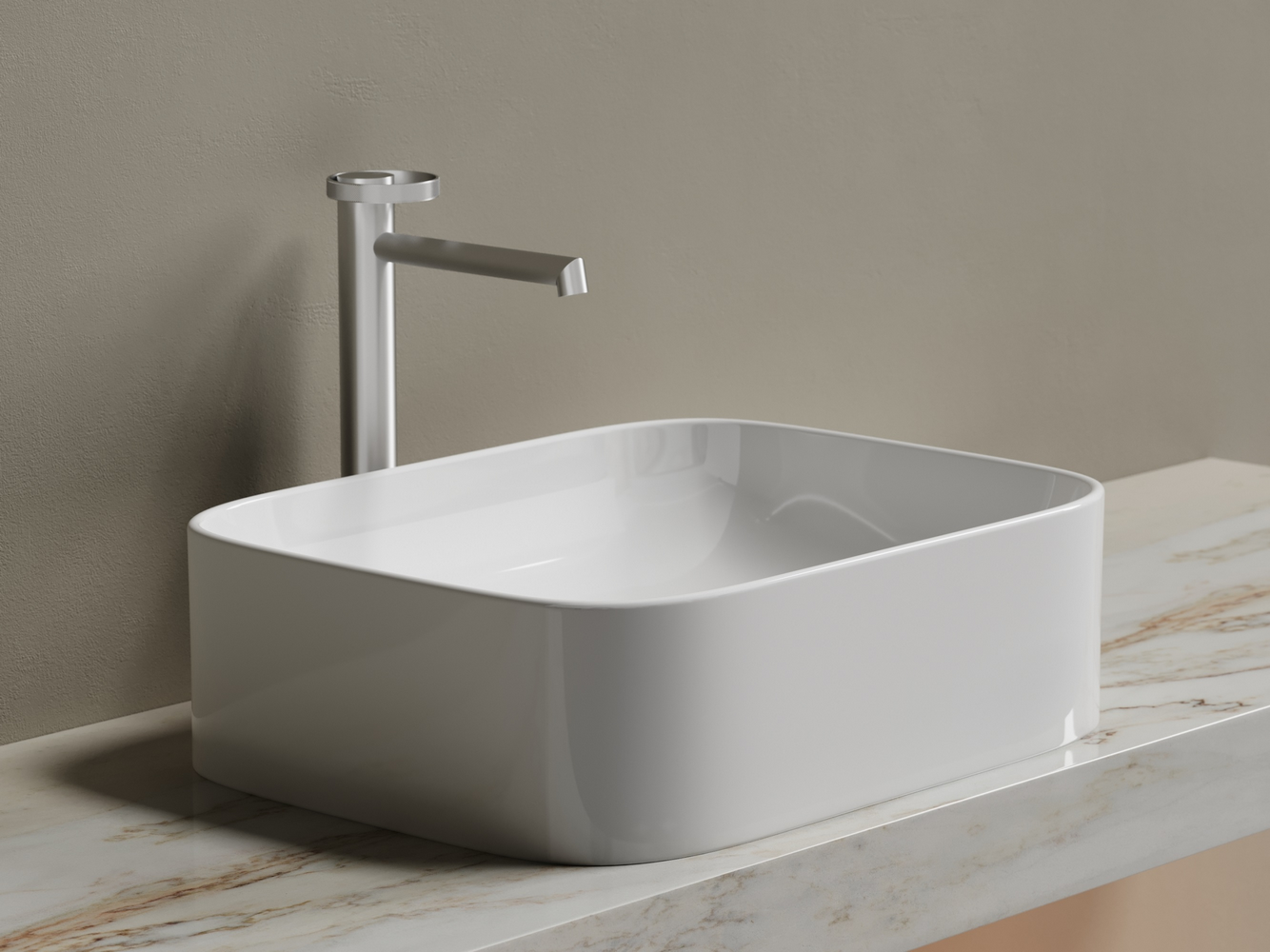 Фото Раковина Ceramicanova Element CN6052 накладная 50,5 × 38 × 15 см, белый глянцевый