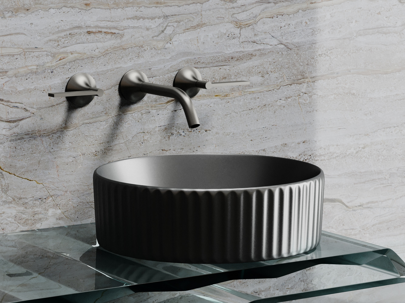 Фото Раковина Ceramicanova Element CN6057MDH накладная 36 × 36 × 11,5 см, темный антрацит матовый