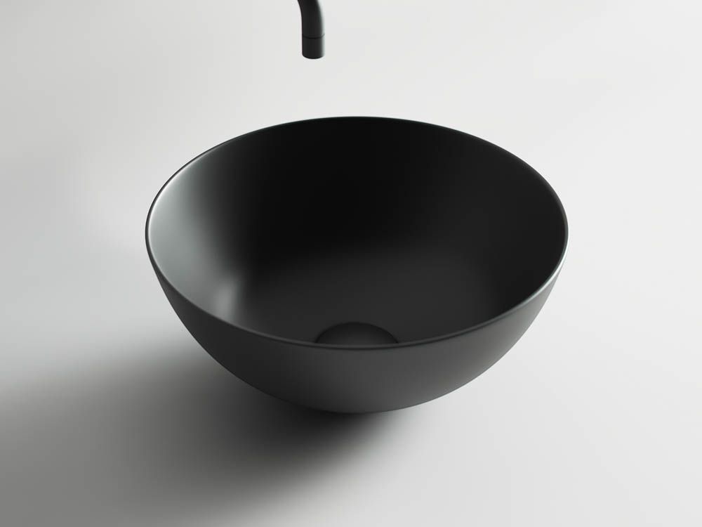 Фото Раковина Ceramicanova Element CN6004 накладная 35,8 × 35,8 × 15,5 см, черный матовый