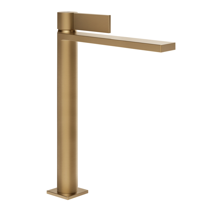 Фото Смеситель Gessi Inverso Diamantato 73653#726 для раковины с донным клапаном, бронза браш pvd