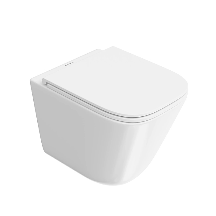 Фото Унитаз подвесной укороченный Kerama Marazzi Cubo CU.T.wc.02, с сиденьем, белый глянцевый