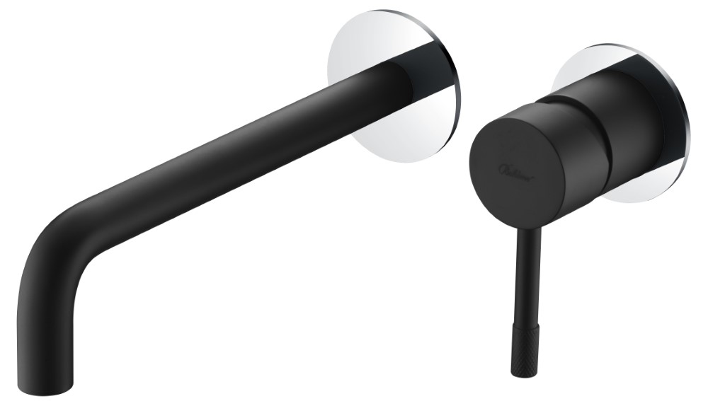 Фото Смеситель для раковины Boheme Uno 465-BCR черный матовый/хром глянец