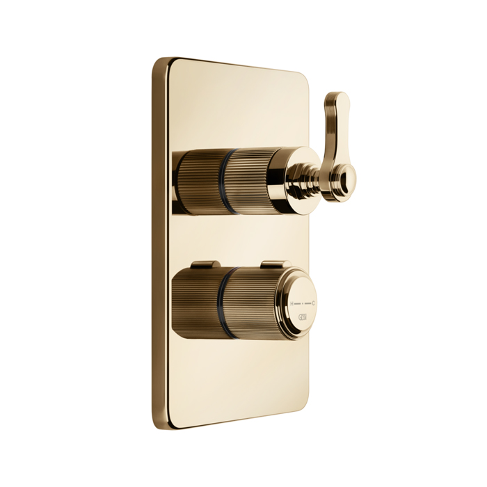 Фото Смеситель Gessi Venti20 65133#735 для душа термостат, бронза глянец pvd