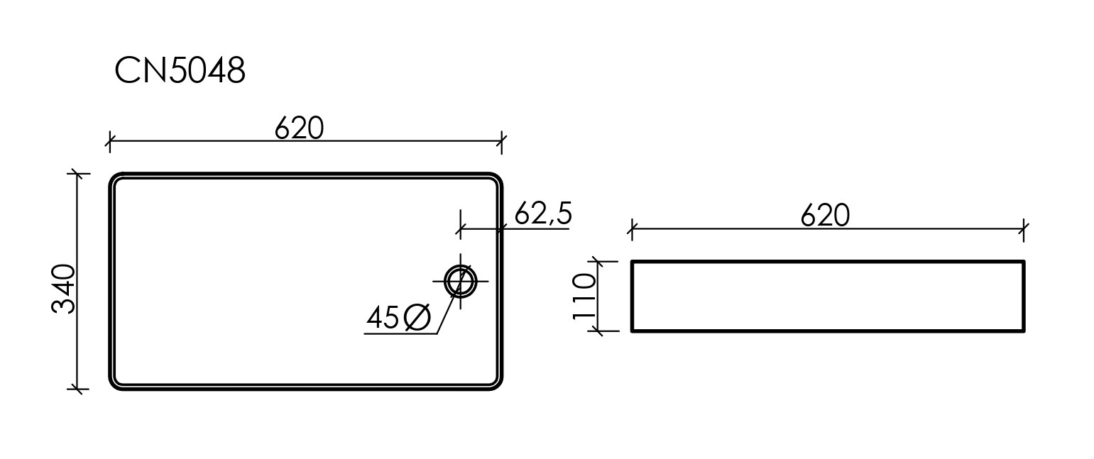 Фото Раковина Ceramicanova Element CN5048 накладная 62 × 34 × 11 см, белый глянцевый