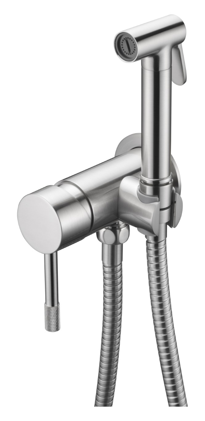 Фото Гигиенический душ Boheme Uno 467-NB со смесителем nickel brush, никель матовый
