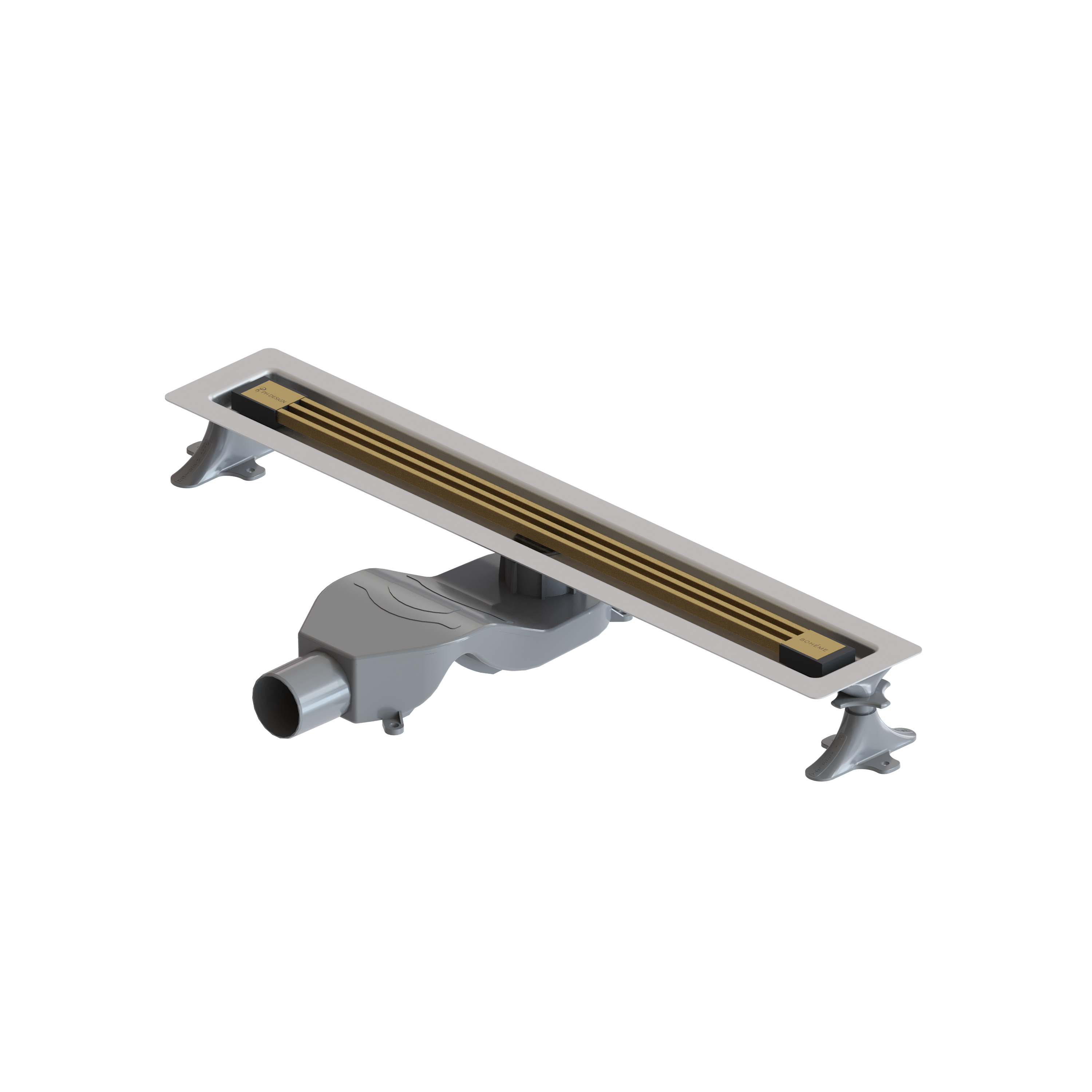 Фото Душевой лоток Boheme B&T Infinity 981-80-MG, 80 см, с сифоном, золото матовое
