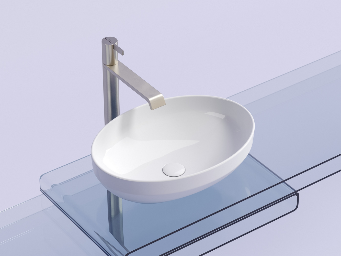Фото Раковина Ceramicanova Element CN6056 накладная 50,2 × 36,3 × 14,5 см, белый глянцевый