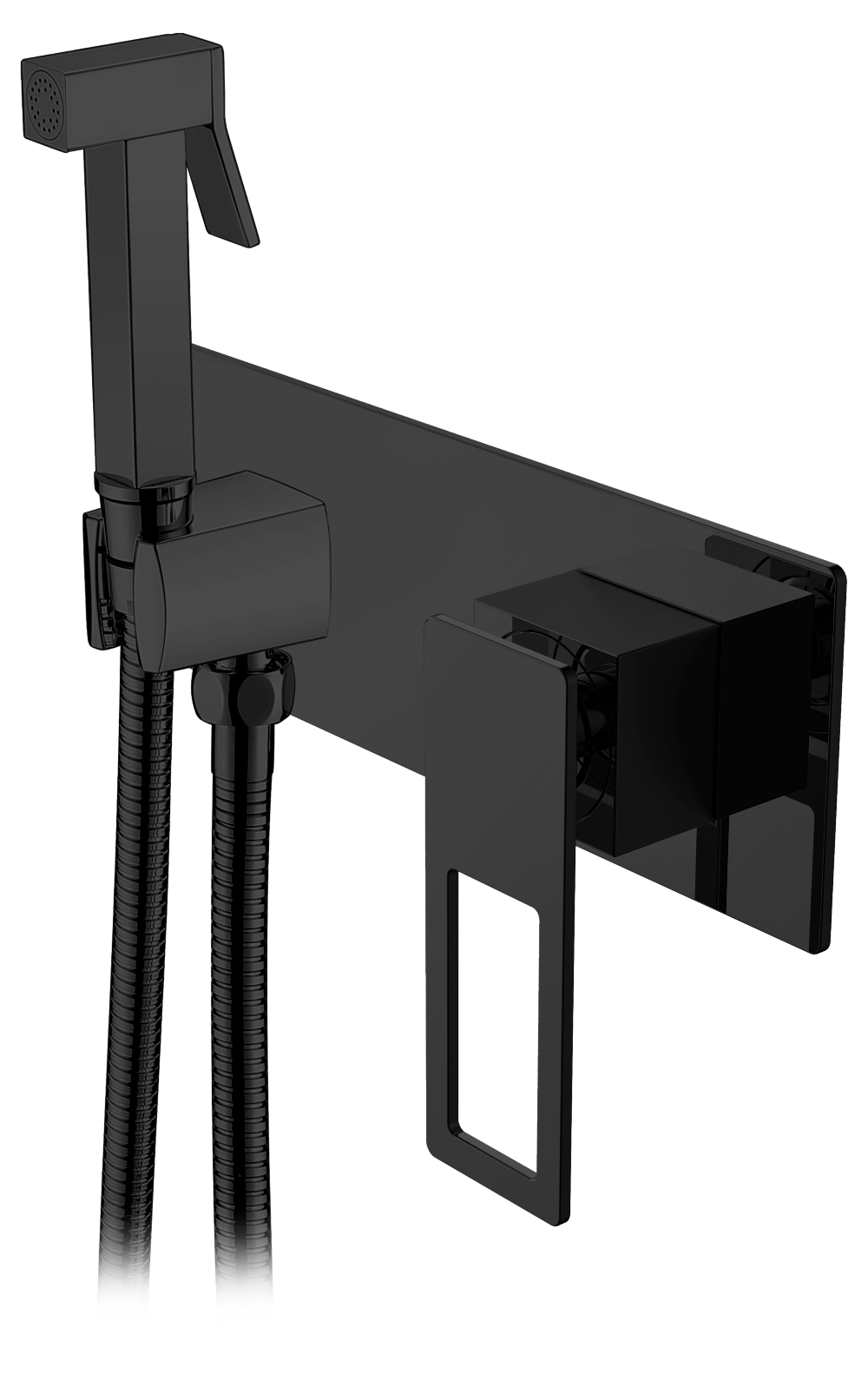 Фото Гигиенический душ Boheme Q 147-BВ со смесителем черный матовый